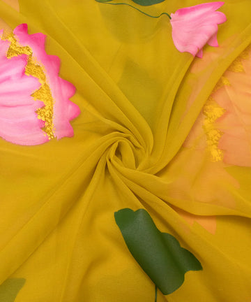 Hand Paint Saree Fabric